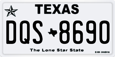 TX license plate DQS8690