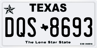 TX license plate DQS8693