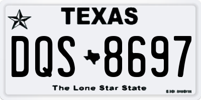 TX license plate DQS8697