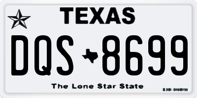 TX license plate DQS8699