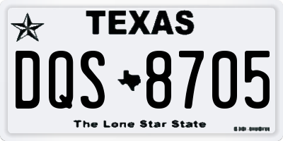 TX license plate DQS8705