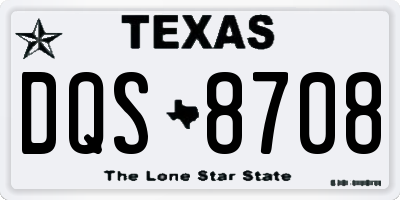 TX license plate DQS8708