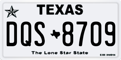 TX license plate DQS8709