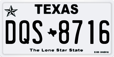 TX license plate DQS8716