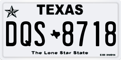 TX license plate DQS8718