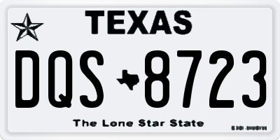 TX license plate DQS8723