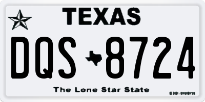 TX license plate DQS8724