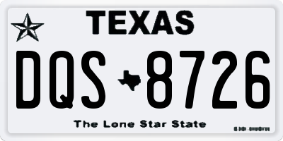 TX license plate DQS8726