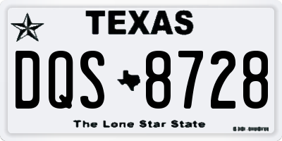 TX license plate DQS8728