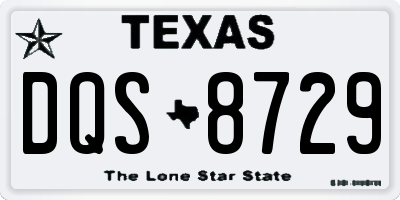 TX license plate DQS8729