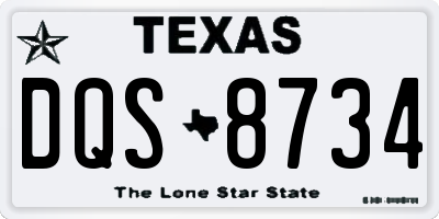 TX license plate DQS8734