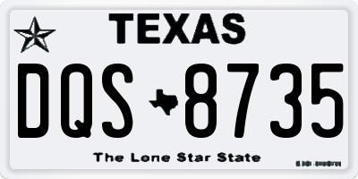 TX license plate DQS8735