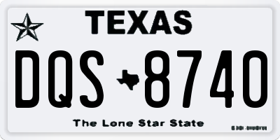 TX license plate DQS8740