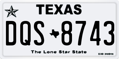 TX license plate DQS8743