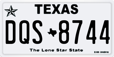 TX license plate DQS8744