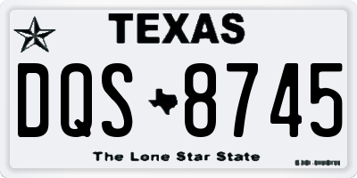 TX license plate DQS8745