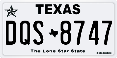 TX license plate DQS8747