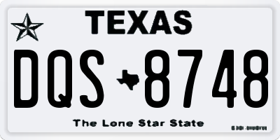 TX license plate DQS8748
