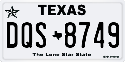 TX license plate DQS8749