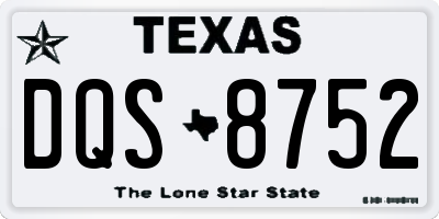 TX license plate DQS8752