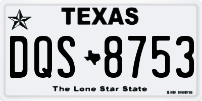 TX license plate DQS8753