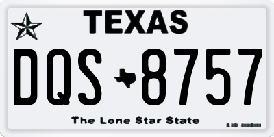 TX license plate DQS8757