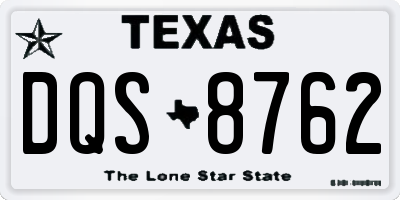 TX license plate DQS8762