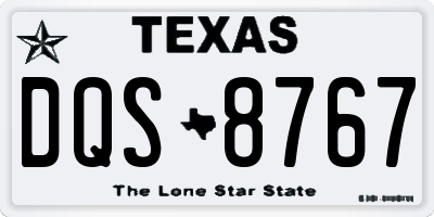 TX license plate DQS8767
