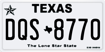 TX license plate DQS8770