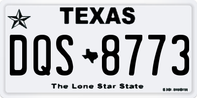 TX license plate DQS8773