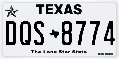 TX license plate DQS8774