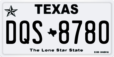 TX license plate DQS8780