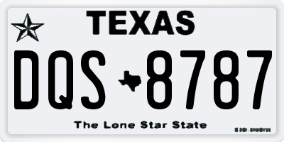 TX license plate DQS8787