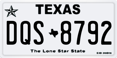 TX license plate DQS8792