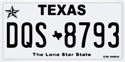 TX license plate DQS8793