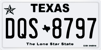 TX license plate DQS8797