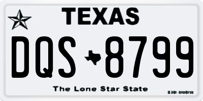 TX license plate DQS8799
