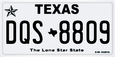TX license plate DQS8809