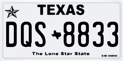 TX license plate DQS8833