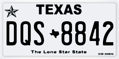 TX license plate DQS8842