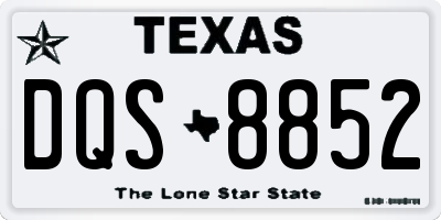 TX license plate DQS8852