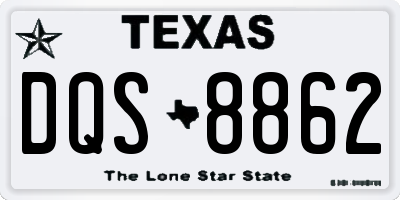 TX license plate DQS8862