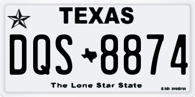 TX license plate DQS8874