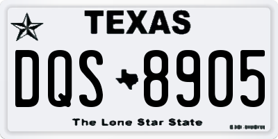 TX license plate DQS8905