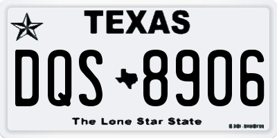 TX license plate DQS8906