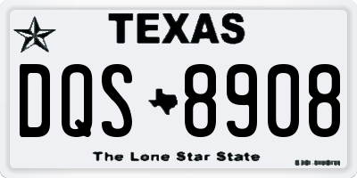 TX license plate DQS8908