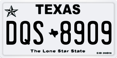 TX license plate DQS8909