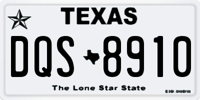 TX license plate DQS8910
