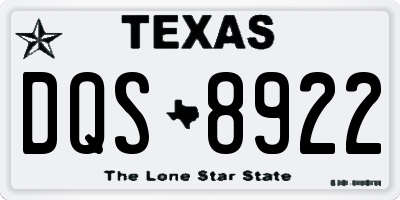 TX license plate DQS8922
