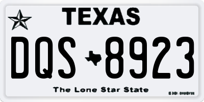 TX license plate DQS8923